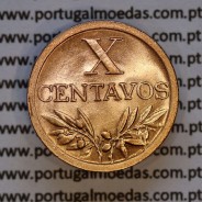 Portugal, bronze coin of 10 centavos 1951 Portuguese Republic, X centavos 1951 Bronze, (UNC), World Coins Portugal KM 583