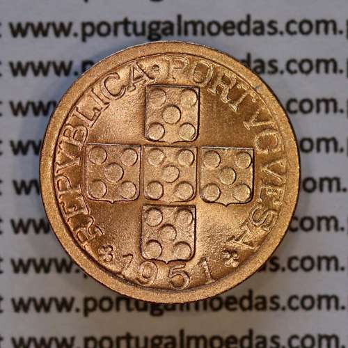 X centavos 1951 Bronze Republica Portuguesa, 10 centavos 1951 bronze, (Soberba), World Coins Portugal KM 583