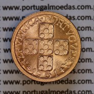 Portugal, bronze coin of 10 centavos 1951 Portuguese Republic, X centavos 1951 Bronze, (UNC), World Coins Portugal KM 583