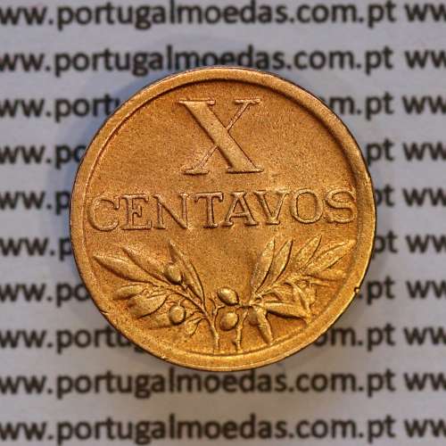 Portugal, bronze coin of 10 centavos 1951 Portuguese Republic, X centavos 1951 Bronze, (VF+/EF), World Coins Portugal KM 583