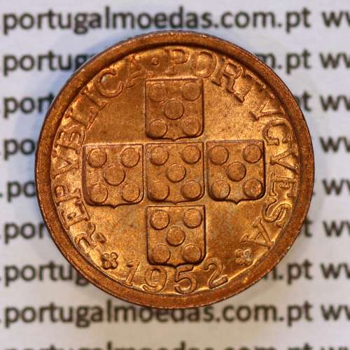 Portugal, bronze coin of 10 centavos 1952 Portuguese Republic, X centavos 1952 Bronze, (UNC), World Coins Portugal KM 583