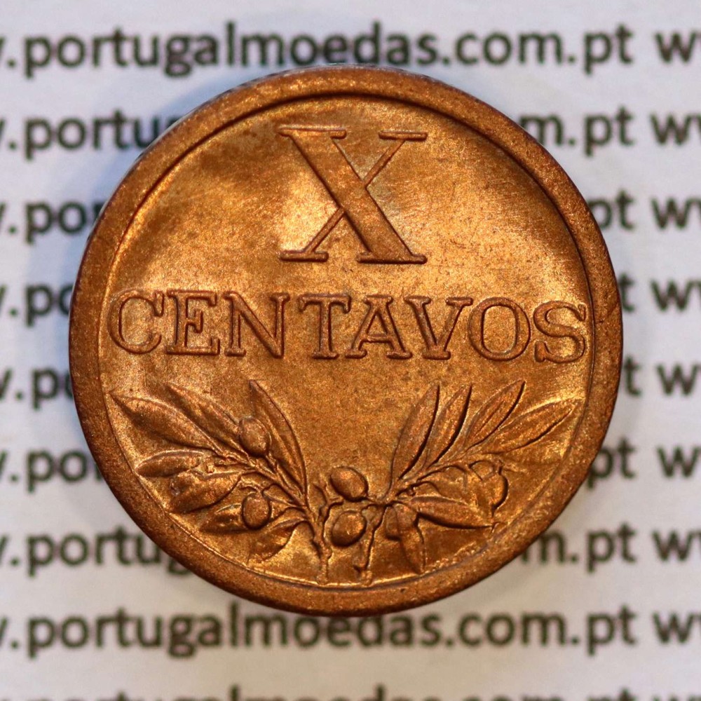 X centavos 1952 Bronze Republica Portuguesa, 10 centavos 1952 bronze, (Soberba), World Coins Portugal KM 583