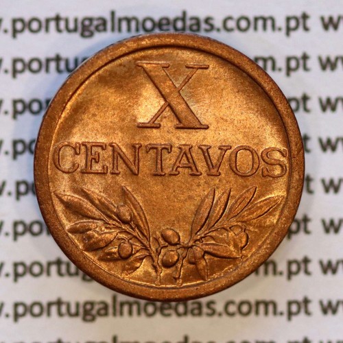 X centavos 1952 Bronze Republica Portuguesa, 10 centavos 1952 bronze, (Soberba), World Coins Portugal KM 583