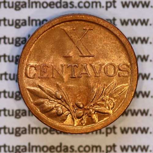 X centavos 1953 Bronze Republica Portuguesa, 10 centavos 1953 bronze, (Soberba), World Coins Portugal KM 583