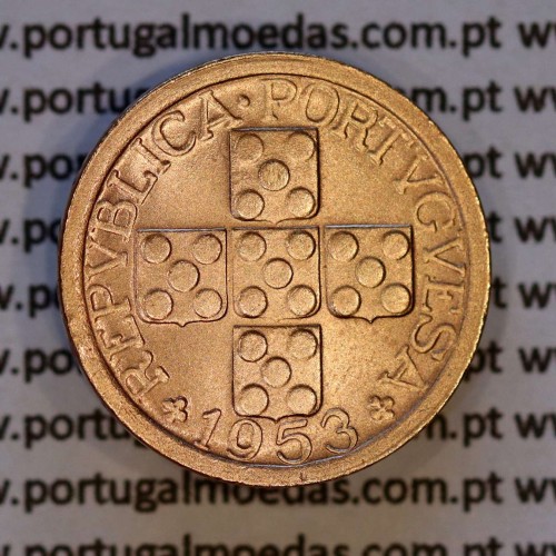 X centavos 1953 Bronze Republica Portuguesa, 10 centavos 1953 bronze, (Bela), World Coins Portugal KM 583