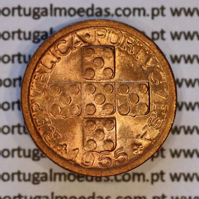 X centavos 1955 Bronze Republica Portuguesa, 10 centavos 1955 bronze, (Soberba), World Coins Portugal KM 583