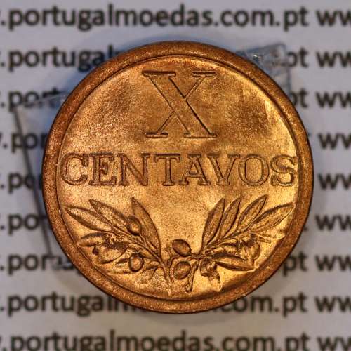 X centavos 1955 Bronze Republica Portuguesa, 10 centavos 1955 bronze, (Soberba), World Coins Portugal KM 583