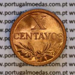 X centavos 1955 Bronze Republica Portuguesa, 10 centavos 1955 bronze, (Soberba), World Coins Portugal KM 583