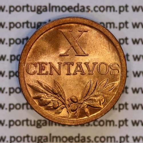 X centavos 1955 Bronze Republica Portuguesa, 10 centavos 1955 bronze, (Soberba), World Coins Portugal KM 583