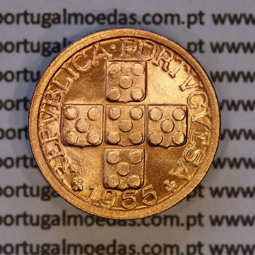 X centavos 1955 Bronze Republica Portuguesa, 10 centavos 1955 bronze, (Soberba), World Coins Portugal KM 583