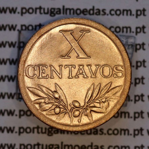 X centavos 1955 Bronze Republica Portuguesa, 10 centavos 1955 bronze, (Bela/Soberba), World Coins Portugal KM 583