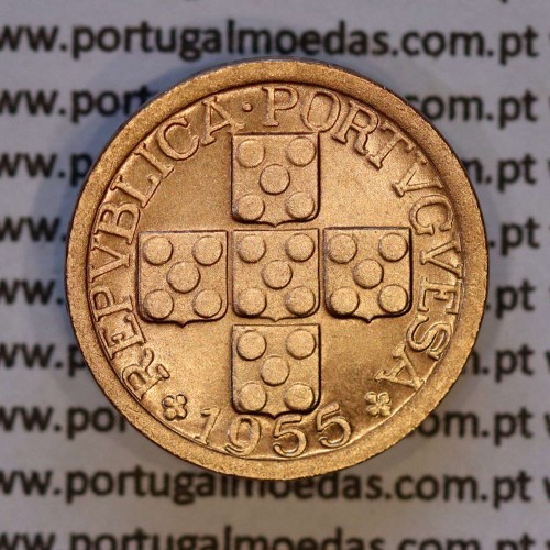 X centavos 1955 Bronze Republica Portuguesa, 10 centavos 1955 bronze, (Bela/Soberba), World Coins Portugal KM 583