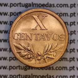 Portugal, bronze coin of 10 centavos 1955 Portuguese Republic, X centavos 1955 Bronze, (AU/UNC), World Coins Portugal KM 583 Portugal, bronze coin of 10 centavos 1955 Portuguese Republic, X centavos 1955 Bronze, (AU/UNC), World Coins Portugal KM 583