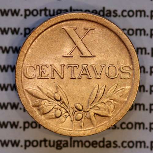 X centavos 1955 Bronze Republica Portuguesa, 10 centavos 1955 bronze, (Bela), World Coins Portugal KM 583
