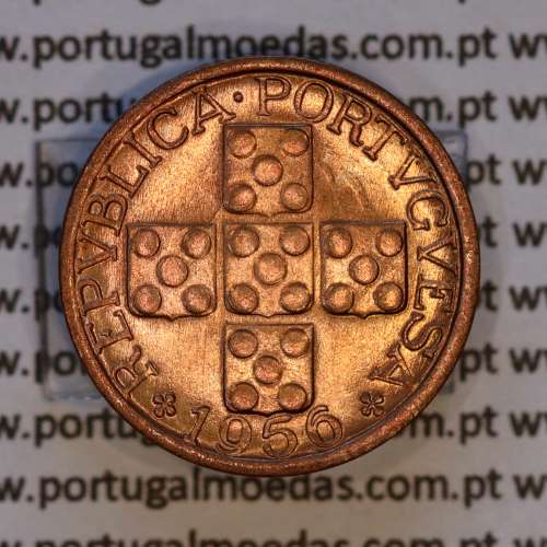 Portugal, bronze coin of 10 centavos 1956 Portuguese Republic, X centavos 1956 Bronze, (UNC), World Coins Portugal KM 583