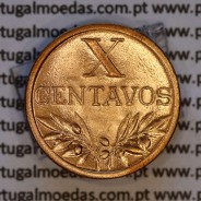 Portugal, bronze coin of 10 centavos 1957 Portuguese Republic, X centavos 1957 Bronze, (UNC), World Coins Portugal KM 583