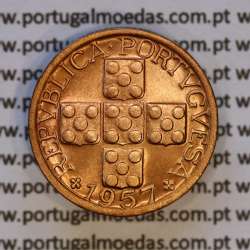 Portugal, bronze coin of 10 centavos 1957 Portuguese Republic, X centavos 1957 Bronze, (UNC), World Coins Portugal KM 583 Portugal, bronze coin of 10 centavos 1957 Portuguese Republic, X centavos 1957 Bronze, (UNC), World Coins Portugal KM 583