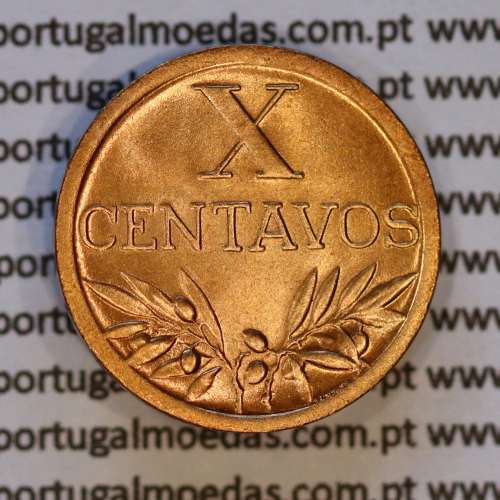 Portugal, bronze coin of 10 centavos 1957 Portuguese Republic, X centavos 1957 Bronze, (UNC), World Coins Portugal KM 583
