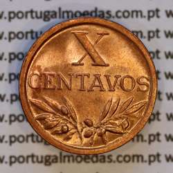 Portugal, bronze coin of 10 centavos 1958 Portuguese Republic, X centavos 1958 Bronze, (UNC), World Coins Portugal KM 583 Portugal, bronze coin of 10 centavos 1958 Portuguese Republic, X centavos 1958 Bronze, (UNC), World Coins Portugal KM 583