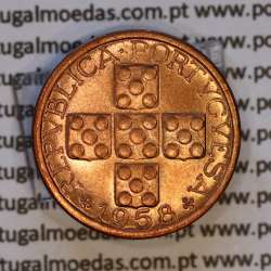 Portugal, bronze coin of 10 centavos 1958 Portuguese Republic, X centavos 1958 Bronze, (UNC), World Coins Portugal KM 583 Portugal, bronze coin of 10 centavos 1958 Portuguese Republic, X centavos 1958 Bronze, (UNC), World Coins Portugal KM 583