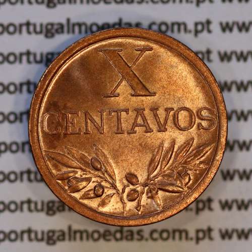 X centavos 1958 Bronze Republica Portuguesa, 10 centavos 1958 bronze, (Soberba), World Coins Portugal KM 583