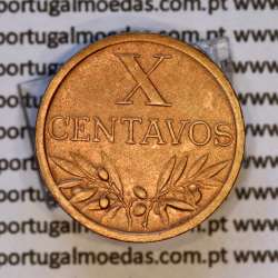 X centavos 1958 Bronze Republica Portuguesa, 10 centavos 1958 bronze, (Bela), World Coins Portugal KM 583