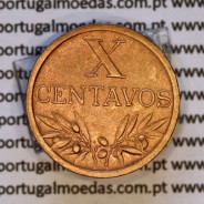 Portugal, bronze coin of 10 centavos 1958 Portuguese Republic, X centavos 1958 Bronze, (XF/AU), World Coins Portugal KM 583