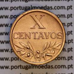 X centavos 1958 Bronze Republica Portuguesa, 10 centavos 1958 bronze, (Bela), World Coins Portugal KM 583