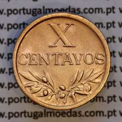 X centavos 1958 Bronze Republica Portuguesa, 10 centavos 1958 bronze, (Bela), World Coins Portugal KM 583