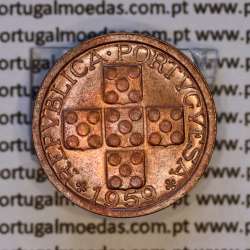 Portugal, bronze coin of 10 centavos 1959 Portuguese Republic, X centavos 1959 Bronze, (UNC), World Coins Portugal KM 583