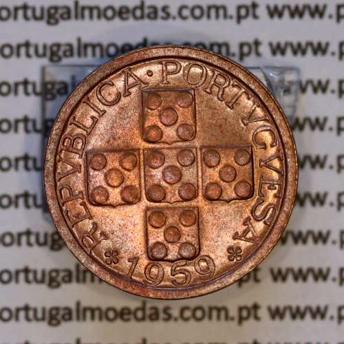 Portugal, bronze coin of 10 centavos 1959 Portuguese Republic, X centavos 1959 Bronze, (UNC), World Coins Portugal KM 583