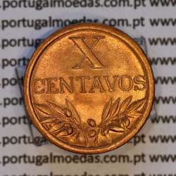 Portugal, bronze coin of 10 centavos 1959 Portuguese Republic, X centavos 1959 Bronze, (UNC), World Coins Portugal KM 583