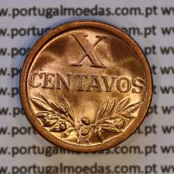 X centavos 1959 Bronze Republica Portuguesa, 10 centavos 1959 bronze, (Soberba), World Coins Portugal KM 583