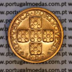 X centavos 1959 Bronze Republica Portuguesa, 10 centavos 1959 bronze, (Bela/Soberba), World Coins Portugal KM 583