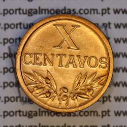 X centavos 1959 Bronze Republica Portuguesa, 10 centavos 1959 bronze, (Bela/Soberba), World Coins Portugal KM 583
