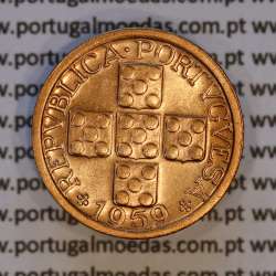 X centavos 1959 Bronze Republica Portuguesa, 10 centavos 1959 bronze, (Bela/Soberba), World Coins Portugal KM 583