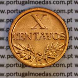 X centavos 1959 Bronze Republica Portuguesa, 10 centavos 1959 bronze, (Bela/Soberba), World Coins Portugal KM 583