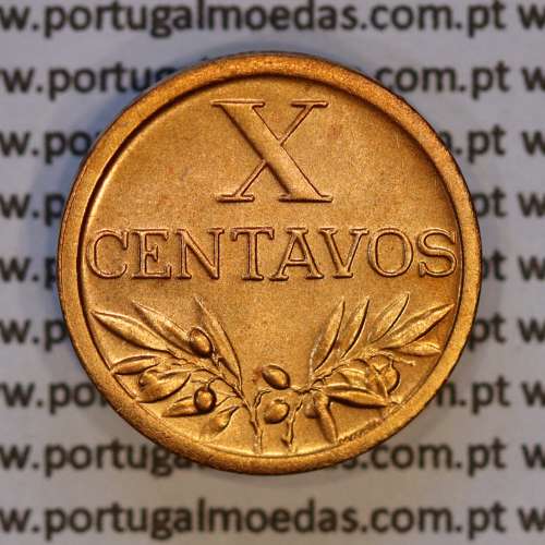 Portugal, bronze coin of 10 centavos 1959 Portuguese Republic, X centavos 1959 Bronze, (AU/UNC), World Coins Portugal KM 583