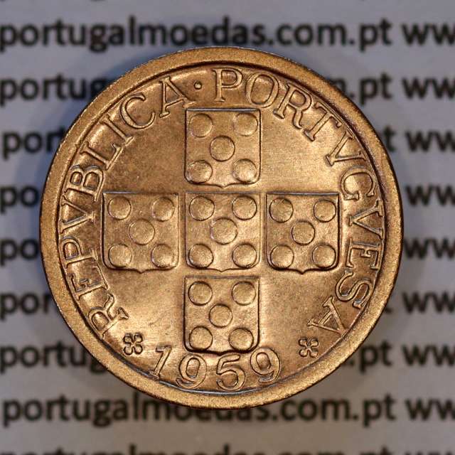 Portugal, bronze coin of 10 centavos 1959 Portuguese Republic, X centavos 1959 Bronze, (XF/AU), World Coins Portugal KM 583