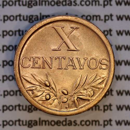 Portugal, bronze coin of 10 centavos 1959 Portuguese Republic, X centavos 1959 Bronze, (XF/AU), World Coins Portugal KM 583