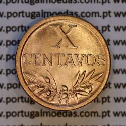 X centavos 1959 Bronze Republica Portuguesa, 10 centavos 1959 bronze, (Bela/Soberba), World Coins Portugal KM 583