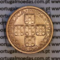 X centavos 1959 Bronze Republica Portuguesa, 10 centavos 1959 bronze, (Bela/Soberba), World Coins Portugal KM 583