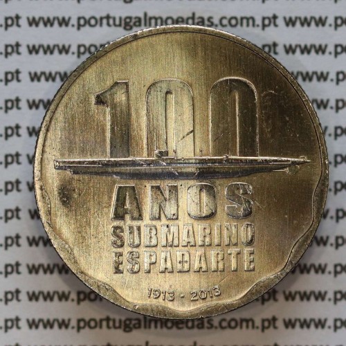 2,50€ Euros 2013, 100 Anos do Espadarte, Cuproniquel, (2,50 Euro 2013, 100 years of submarine Espadarte)