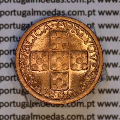 Portugal, bronze coin of 10 centavos 1960 Portuguese Republic, X centavos 1960 Bronze, (UNC), World Coins Portugal KM 583