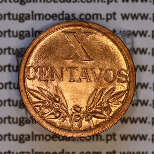 X centavos 1960 Bronze Republica Portuguesa, 10 centavos 1960 bronze, (Soberba), World Coins Portugal KM 583