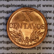 Portugal, bronze coin of 10 centavos 1960 Portuguese Republic, X centavos 1960 Bronze, (UNC), World Coins Portugal KM 583