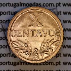 X centavos 1960 Bronze Republica Portuguesa, 10 centavos 1960 bronze, (Bela/Soberba), World Coins Portugal KM 583