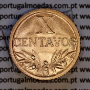 Portugal, bronze coin of 10 centavos 1960 Portuguese Republic, X centavos 1960 Bronze, (AU/UNC), World Coins Portugal KM 583