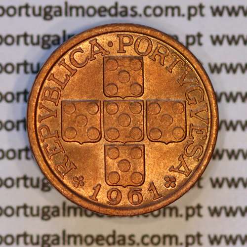 Portugal, bronze coin of 10 centavos 1961 Portuguese Republic, X centavos 1961 Bronze, (UNC), World Coins Portugal KM 583
