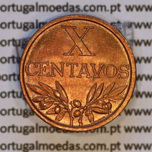 X centavos 1961 Bronze Republica Portuguesa, 10 centavos 1961 bronze, (Soberba), World Coins Portugal KM 583